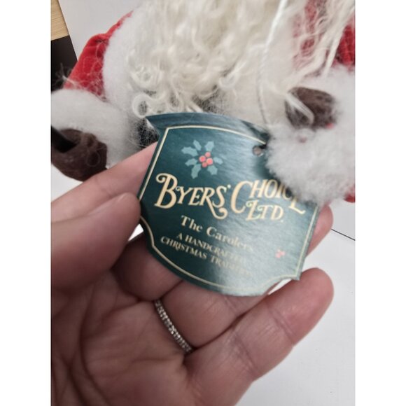 Vintage Byers Choice Victorian Santa With Bottle Brush Christmas Tree - Picture 5 of 8